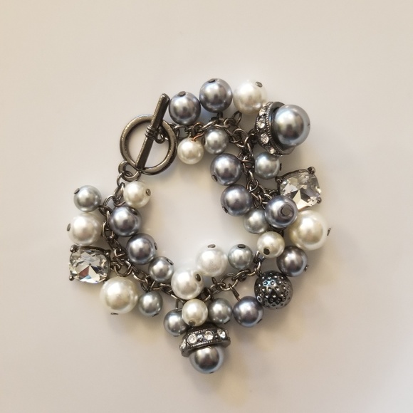 Chloe and Theodora Jewelry - Gunmetal plat d brass CZ Bauble Bracelet